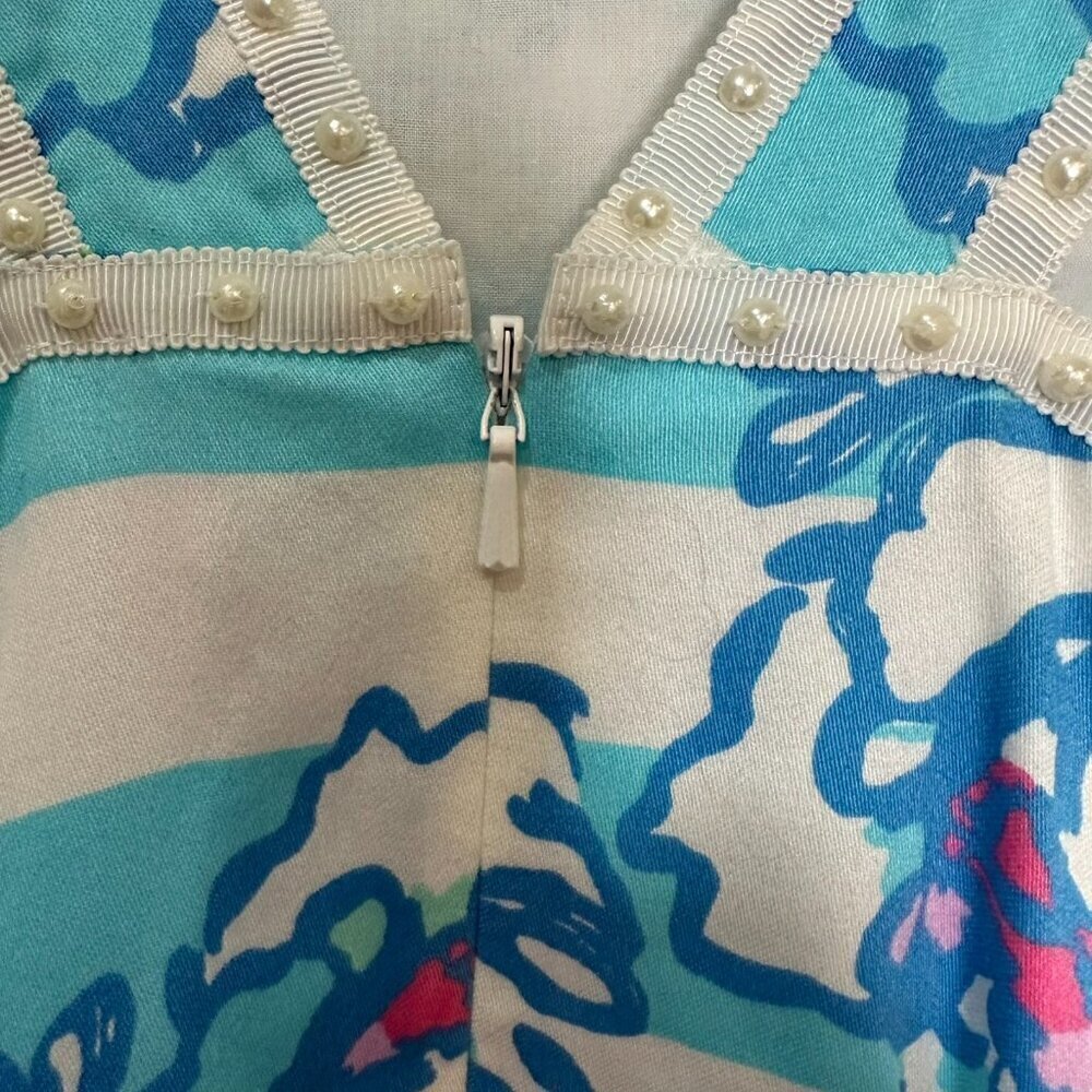 Lilly Pulitzer Sandrine Dress Tossing the Line Striped Floral Size 8 preppy - Picture 8 of 9